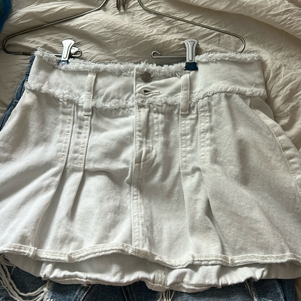 Garage White Denim Skirt